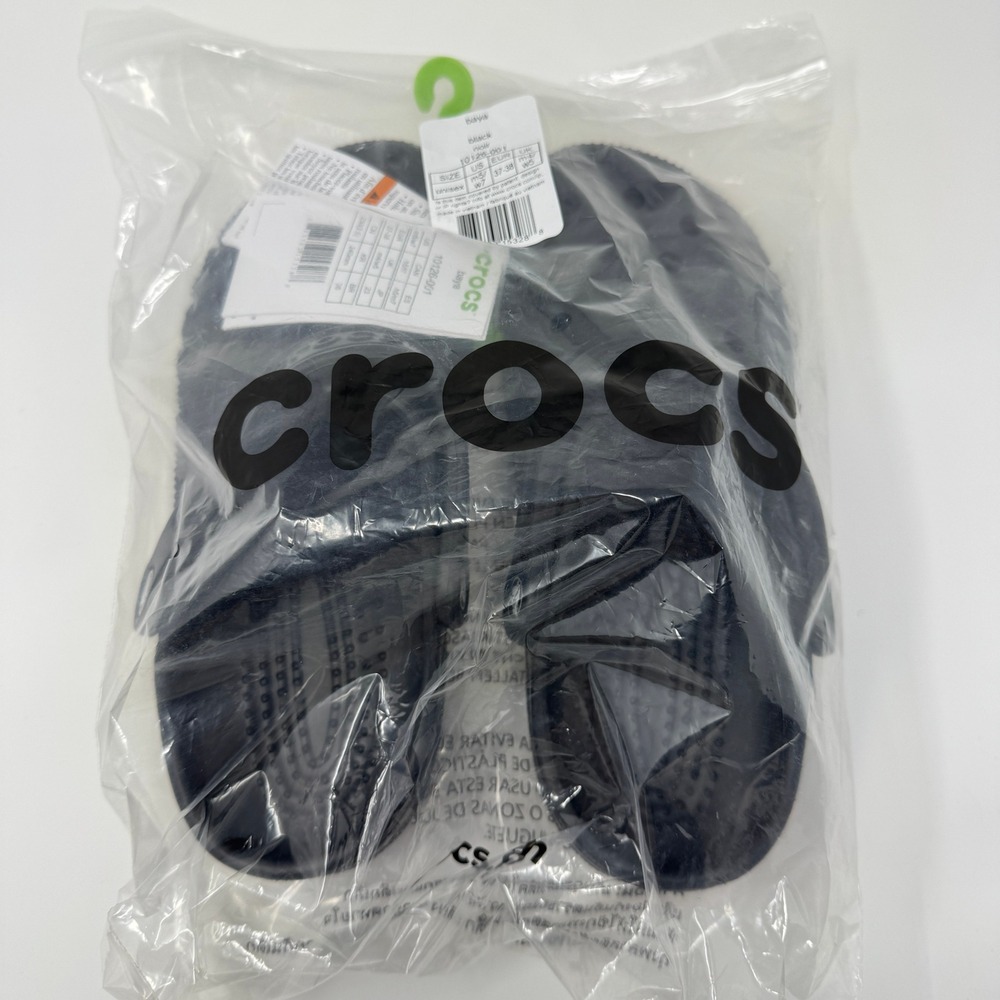Crocs Baya Clog Unisex Black Comfortable Slip On‎ Casual Shoes Women's Size 7